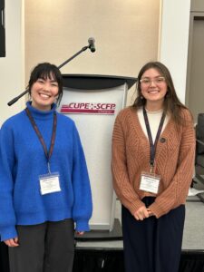 Unit 1 Co-Chief Stewards Lauren and Serena at the OUWCC Conference